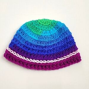 Crochet Beanie Unisex Multicolor Stripes Soft & Stretchy Hat